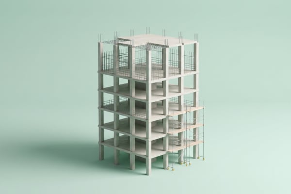 un immeuble en construction